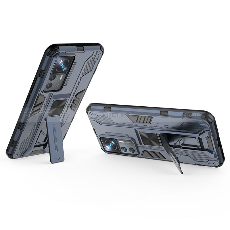 Silikon Hülle Handyhülle und Kunststoff Schutzhülle Hartschalen Tasche mit Magnetisch Ständer KC1 für Xiaomi Mi 12T Pro 5G groß