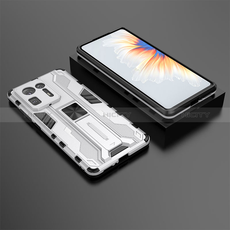 Silikon Hülle Handyhülle und Kunststoff Schutzhülle Hartschalen Tasche mit Magnetisch Ständer KC1 für Xiaomi Mi Mix 4 5G
