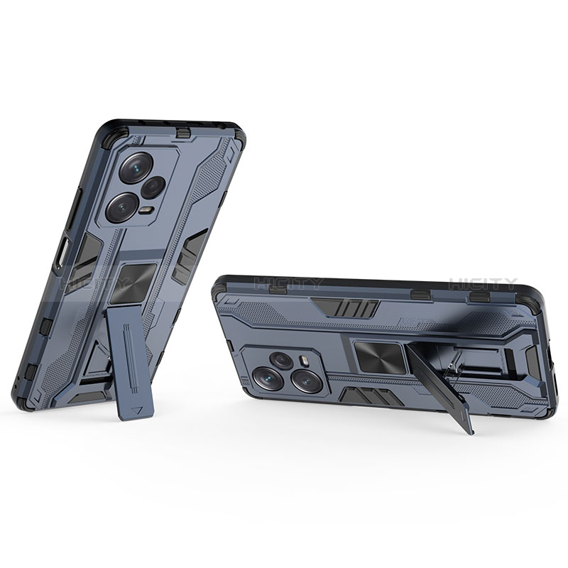Silikon Hülle Handyhülle und Kunststoff Schutzhülle Hartschalen Tasche mit Magnetisch Ständer KC1 für Xiaomi Redmi Note 12 Explorer
