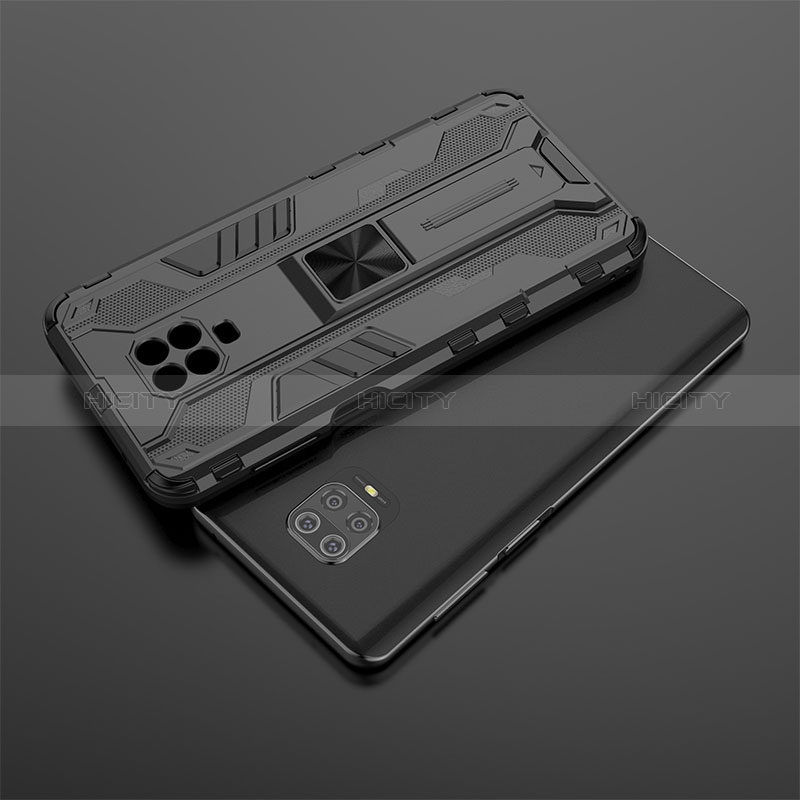 Silikon Hülle Handyhülle und Kunststoff Schutzhülle Hartschalen Tasche mit Magnetisch Ständer KC1 für Xiaomi Redmi Note 9S