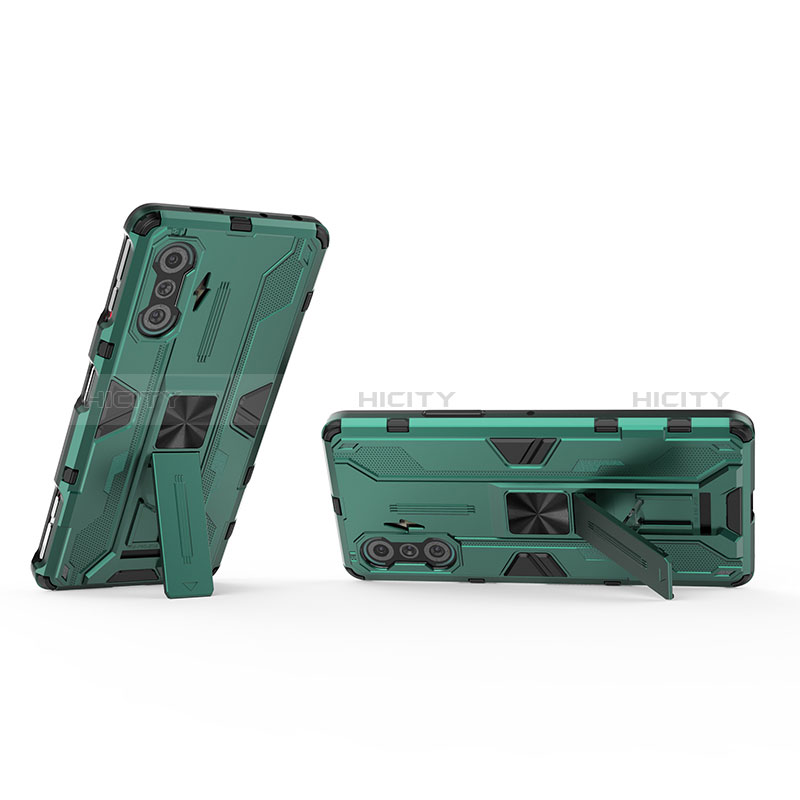 Silikon Hülle Handyhülle und Kunststoff Schutzhülle Hartschalen Tasche mit Magnetisch Ständer KC2 für Xiaomi Poco F3 GT 5G