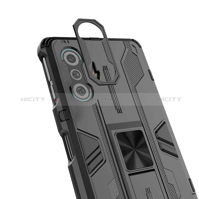 Silikon Hülle Handyhülle und Kunststoff Schutzhülle Hartschalen Tasche mit Magnetisch Ständer KC2 für Xiaomi Poco F3 GT 5G