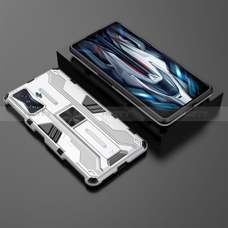 Silikon Hülle Handyhülle und Kunststoff Schutzhülle Hartschalen Tasche mit Magnetisch Ständer KC2 für Xiaomi Poco F4 GT 5G groß