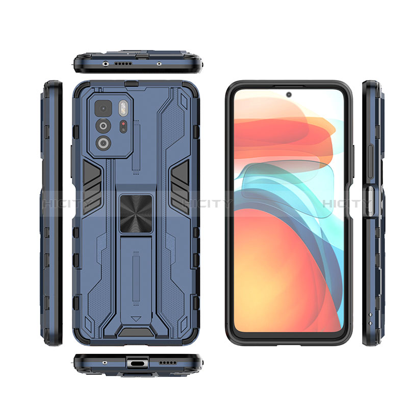 Silikon Hülle Handyhülle und Kunststoff Schutzhülle Hartschalen Tasche mit Magnetisch Ständer KC2 für Xiaomi Poco X3 GT 5G