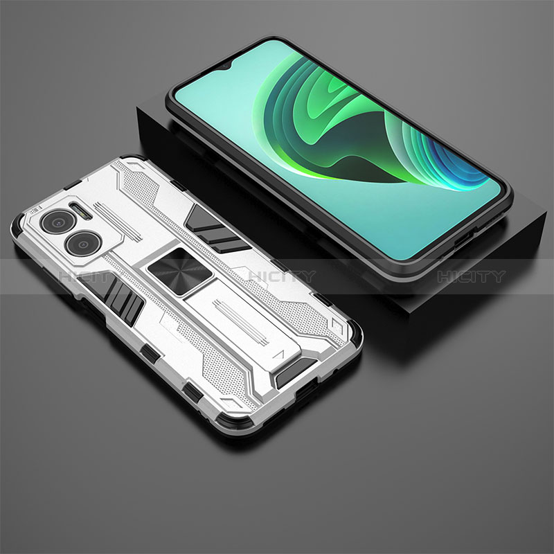 Silikon Hülle Handyhülle und Kunststoff Schutzhülle Hartschalen Tasche mit Magnetisch Ständer KC2 für Xiaomi Redmi 10 Prime Plus 5G