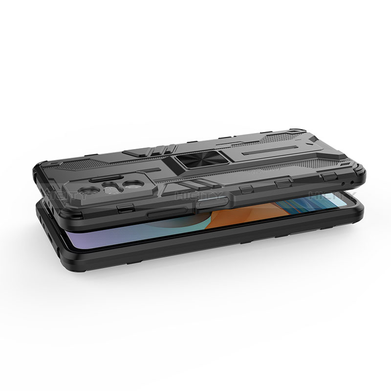 Silikon Hülle Handyhülle und Kunststoff Schutzhülle Hartschalen Tasche mit Magnetisch Ständer KC2 für Xiaomi Redmi Note 10 Pro 4G groß