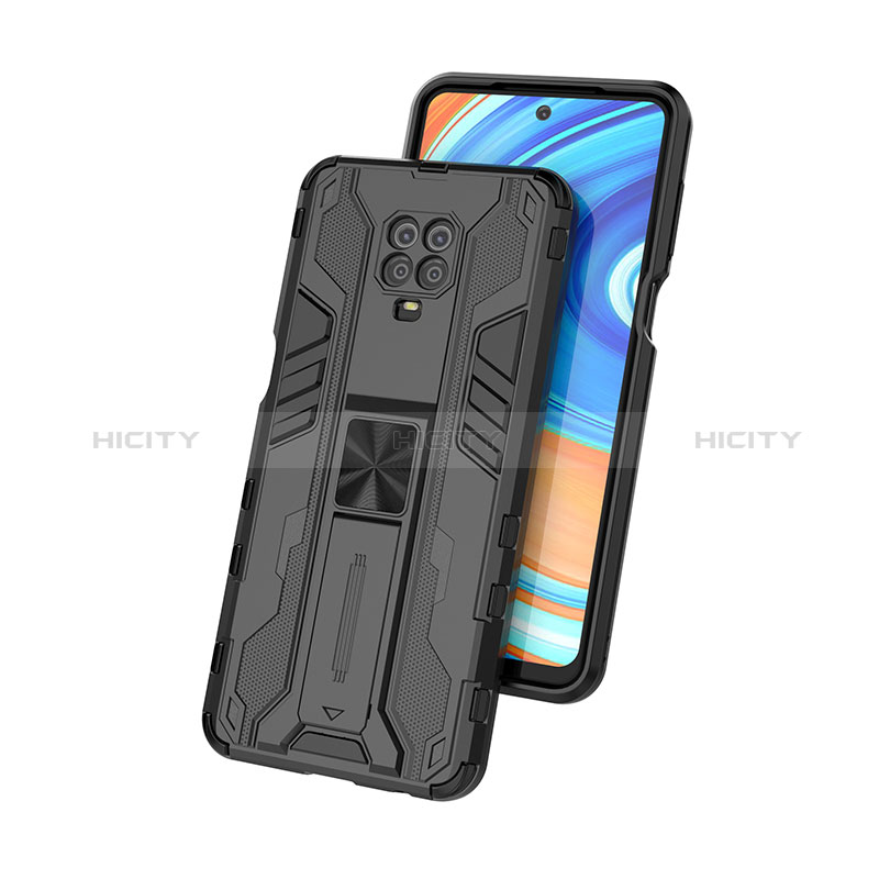 Silikon Hülle Handyhülle und Kunststoff Schutzhülle Hartschalen Tasche mit Magnetisch Ständer KC2 für Xiaomi Redmi Note 9 Pro Max groß