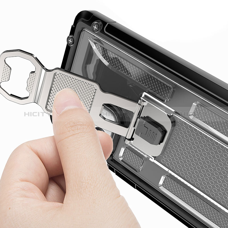 Silikon Hülle Handyhülle und Kunststoff Schutzhülle Hartschalen Tasche mit Magnetisch Ständer Q01W für Samsung Galaxy A52s 5G