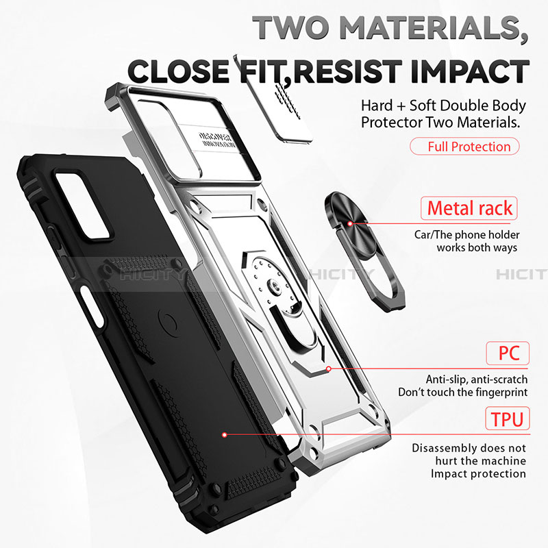 Silikon Hülle Handyhülle und Kunststoff Schutzhülle Hartschalen Tasche mit Magnetisch Ständer Q02W für Samsung Galaxy F02S SM-E025F groß