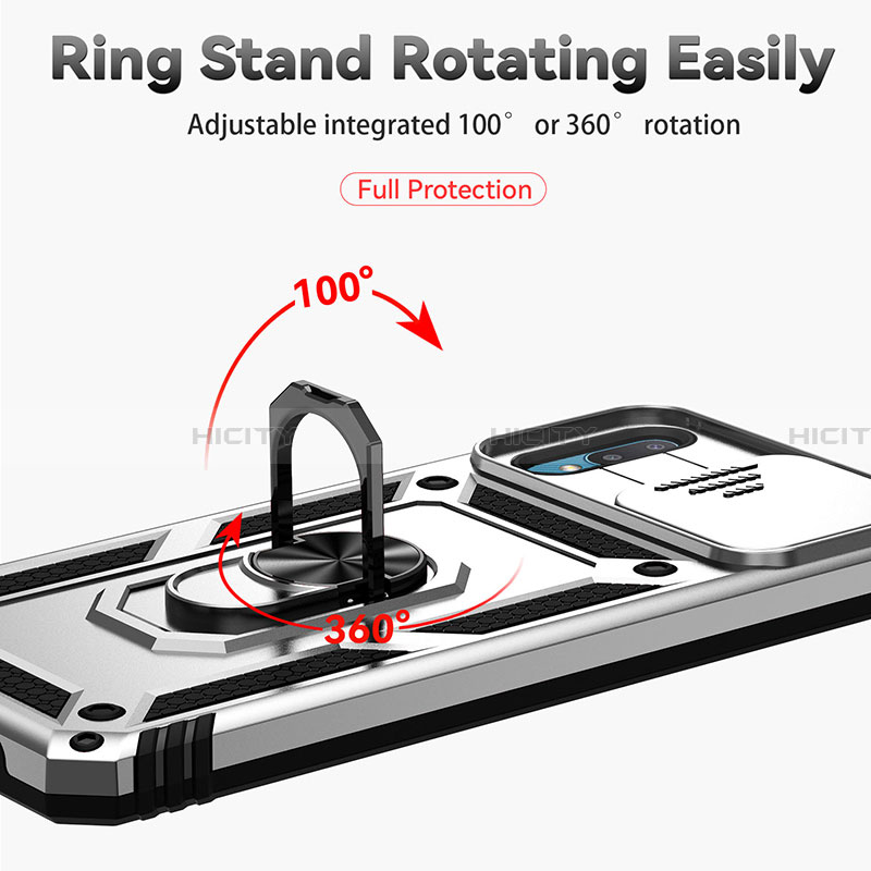 Silikon Hülle Handyhülle und Kunststoff Schutzhülle Hartschalen Tasche mit Magnetisch Ständer QW2 für Samsung Galaxy A02