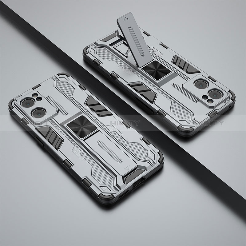 Silikon Hülle Handyhülle und Kunststoff Schutzhülle Hartschalen Tasche mit Magnetisch Ständer T01 für Oppo Find X5 Lite 5G