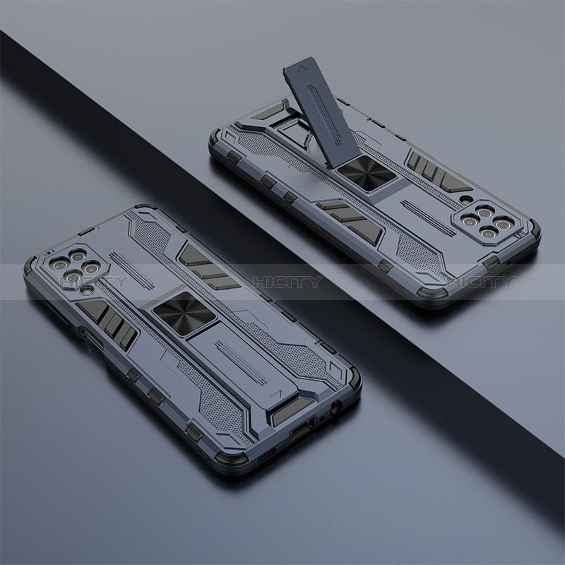 Silikon Hülle Handyhülle und Kunststoff Schutzhülle Hartschalen Tasche mit Magnetisch Ständer T01 für Samsung Galaxy M12