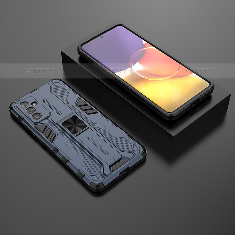 Silikon Hülle Handyhülle und Kunststoff Schutzhülle Hartschalen Tasche mit Magnetisch Ständer T01 für Samsung Galaxy Quantum2 5G