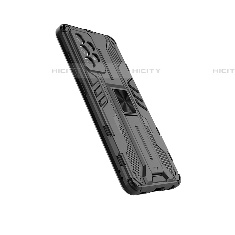Silikon Hülle Handyhülle und Kunststoff Schutzhülle Hartschalen Tasche mit Magnetisch Ständer T02 für Samsung Galaxy A52 4G