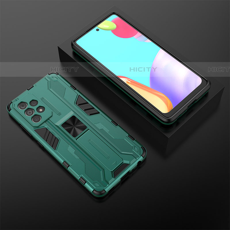 Silikon Hülle Handyhülle und Kunststoff Schutzhülle Hartschalen Tasche mit Magnetisch Ständer T02 für Samsung Galaxy A52 4G groß