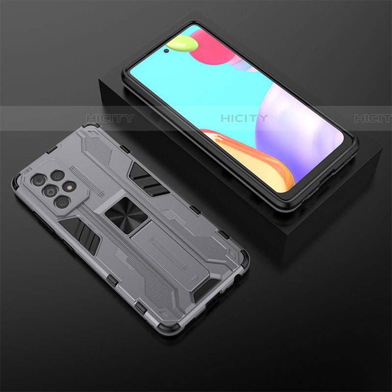 Silikon Hülle Handyhülle und Kunststoff Schutzhülle Hartschalen Tasche mit Magnetisch Ständer T02 für Samsung Galaxy A52 4G groß