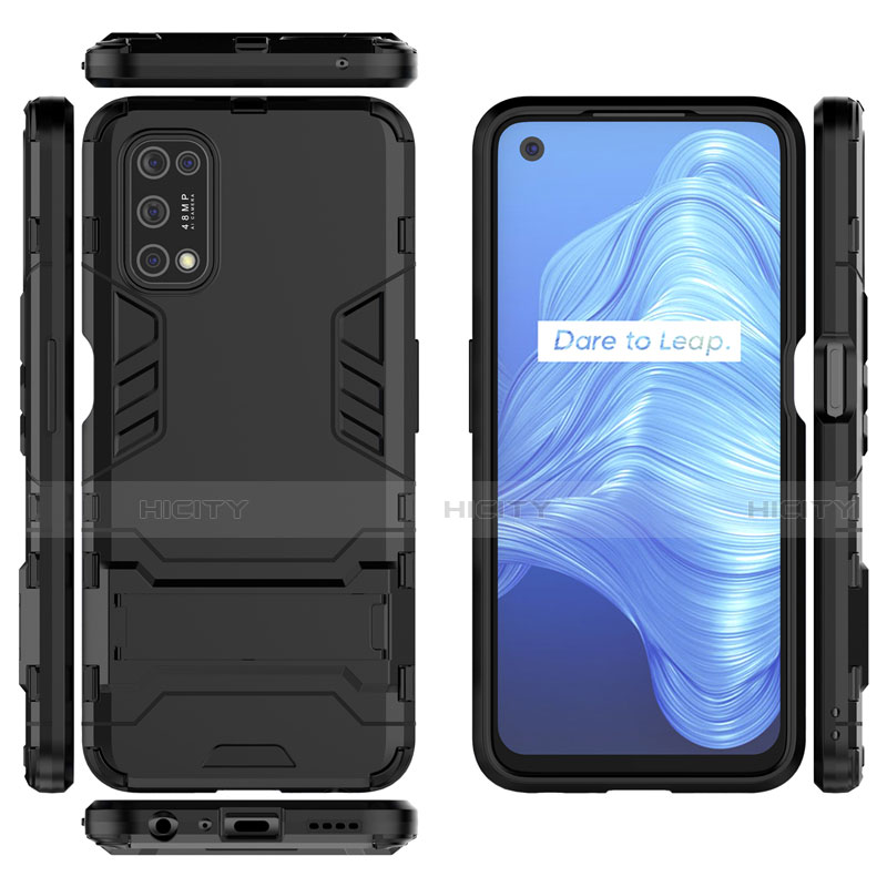 Silikon Hülle Handyhülle und Kunststoff Schutzhülle Hartschalen Tasche mit Ständer A01 für Realme Narzo 30 Pro 5G groß