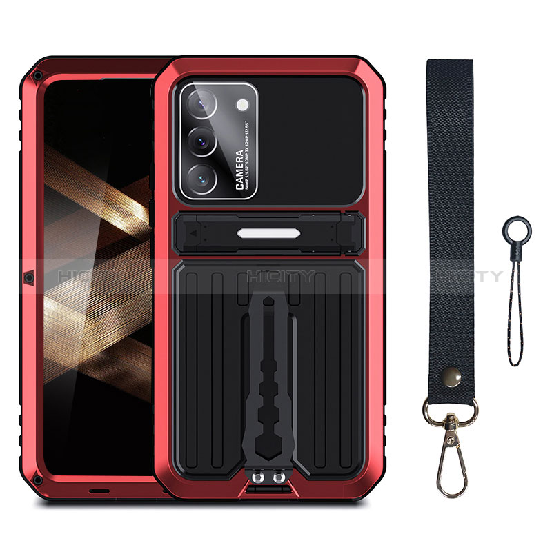 Silikon Hülle Handyhülle und Kunststoff Schutzhülle Hartschalen Tasche mit Ständer A01 für Samsung Galaxy S24 Plus 5G Rot