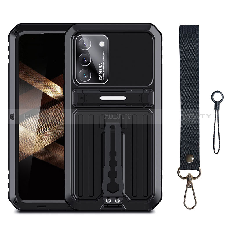 Silikon Hülle Handyhülle und Kunststoff Schutzhülle Hartschalen Tasche mit Ständer A01 für Samsung Galaxy S24 Plus 5G Schwarz