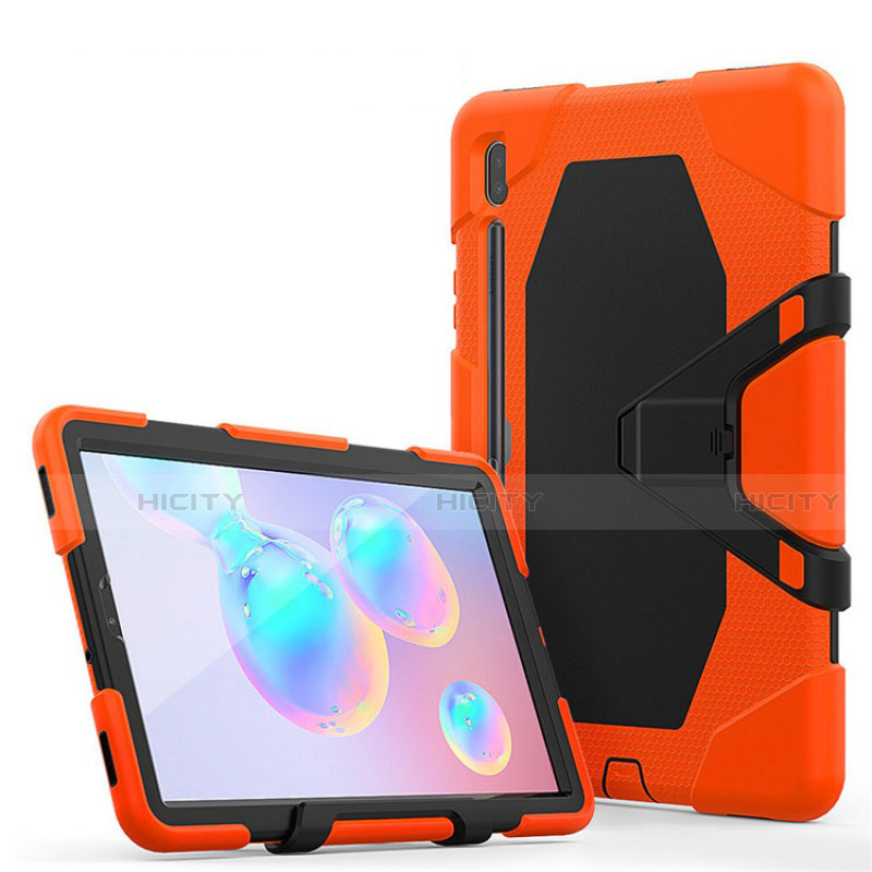 Silikon Hülle Handyhülle und Kunststoff Schutzhülle Hartschalen Tasche mit Ständer A01 für Samsung Galaxy Tab S6 10.5 SM-T860