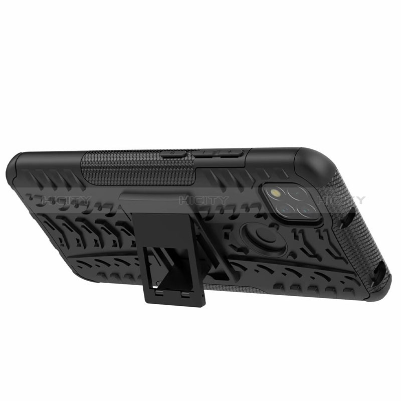 Silikon Hülle Handyhülle und Kunststoff Schutzhülle Hartschalen Tasche mit Ständer A01 für Xiaomi POCO C3