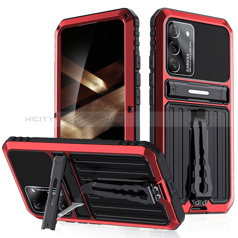 Silikon Hülle Handyhülle und Kunststoff Schutzhülle Hartschalen Tasche mit Ständer A02 für Samsung Galaxy S24 Plus 5G Rot Plus