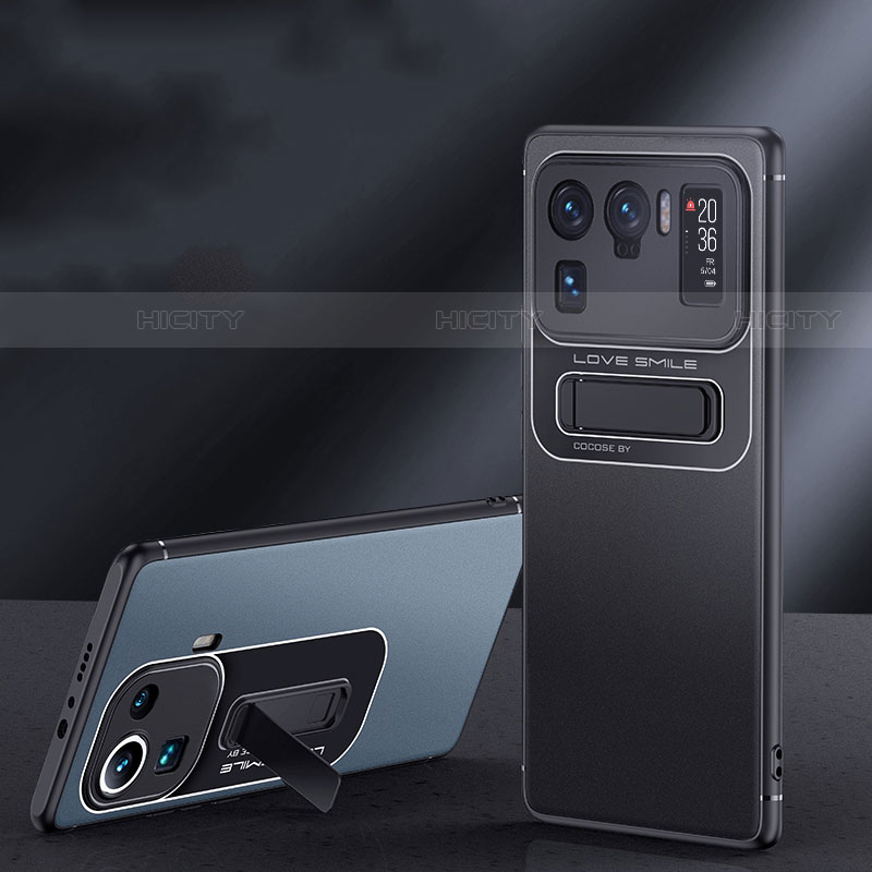 Silikon Hülle Handyhülle und Kunststoff Schutzhülle Hartschalen Tasche mit Ständer A06 für Xiaomi Mi 11 Ultra 5G groß