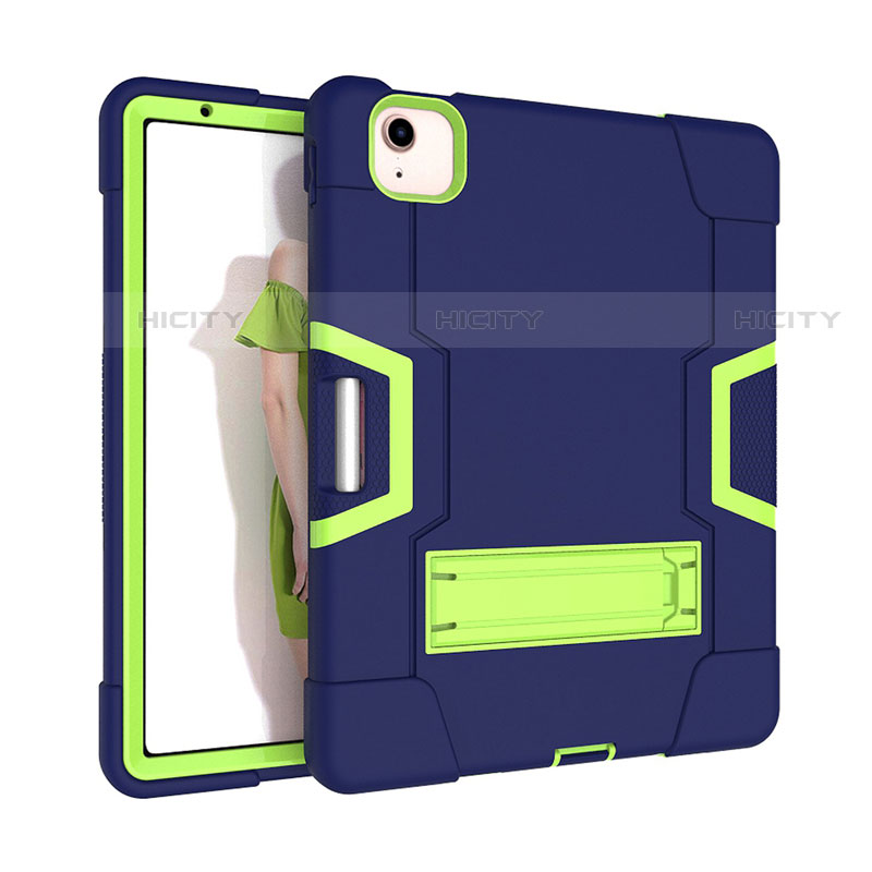 Silikon Hülle Handyhülle und Kunststoff Schutzhülle Hartschalen Tasche mit Ständer für Apple iPad Air 10.9 (2020)