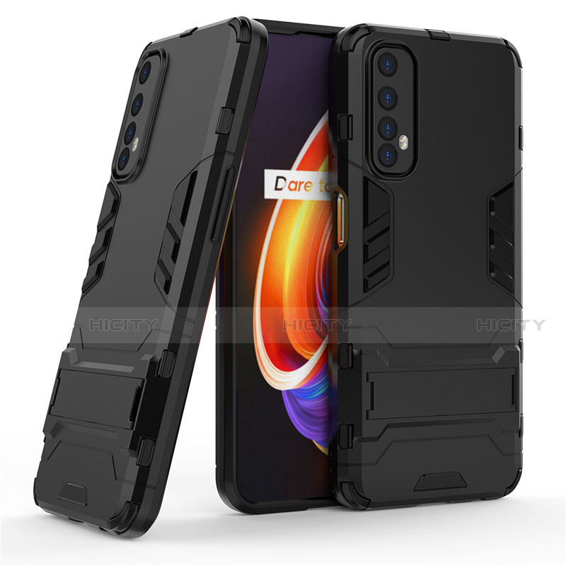 Silikon Hülle Handyhülle und Kunststoff Schutzhülle Hartschalen Tasche mit Ständer für Realme Narzo 20 Pro