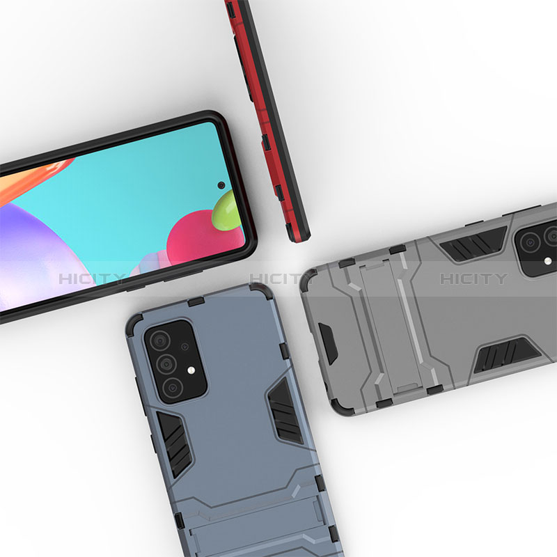 Silikon Hülle Handyhülle und Kunststoff Schutzhülle Hartschalen Tasche mit Ständer für Samsung Galaxy A52s 5G