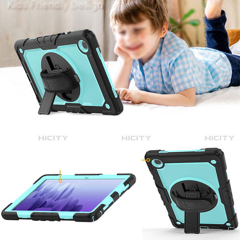 Silikon Hülle Handyhülle und Kunststoff Schutzhülle Hartschalen Tasche mit Ständer für Samsung Galaxy Tab A7 4G 10.4 SM-T505