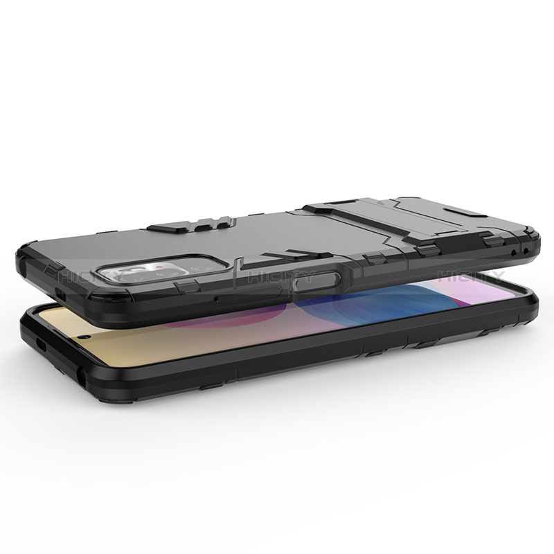 Silikon Hülle Handyhülle und Kunststoff Schutzhülle Hartschalen Tasche mit Ständer für Xiaomi Redmi Note 11 SE 5G