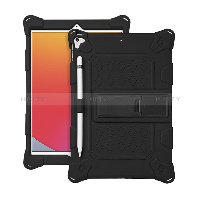 Silikon Hülle Handyhülle und Kunststoff Schutzhülle Hartschalen Tasche mit Ständer H01 für Apple iPad 10.2 (2019) groß