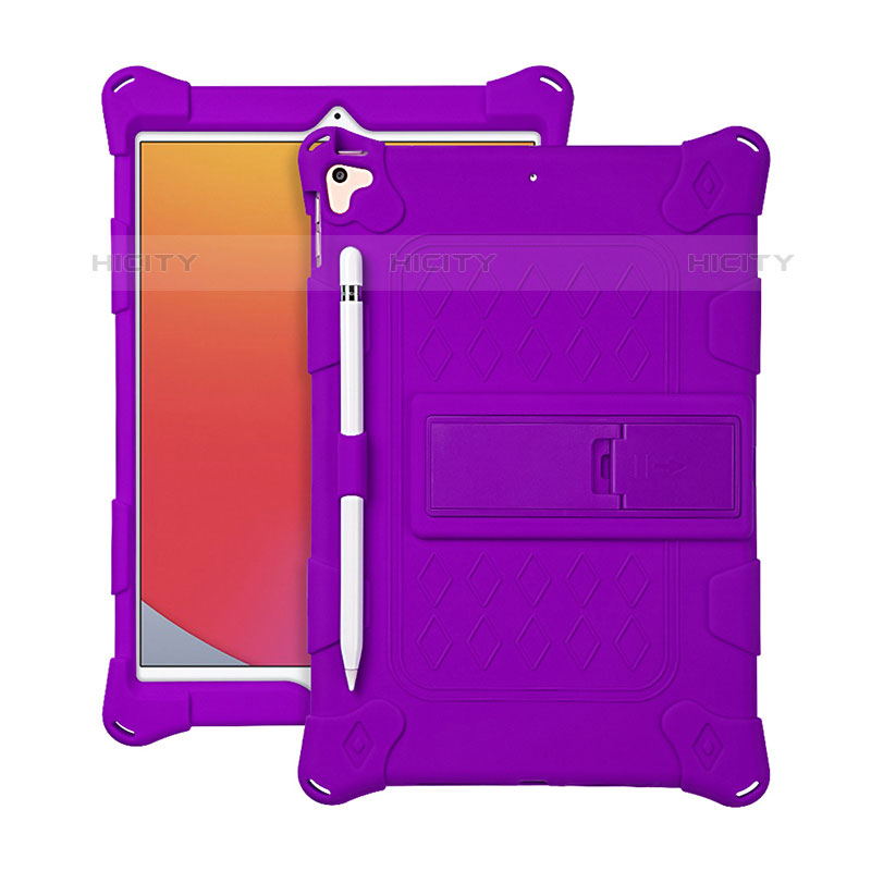 Silikon Hülle Handyhülle und Kunststoff Schutzhülle Hartschalen Tasche mit Ständer H01 für Apple iPad Pro 10.5 groß