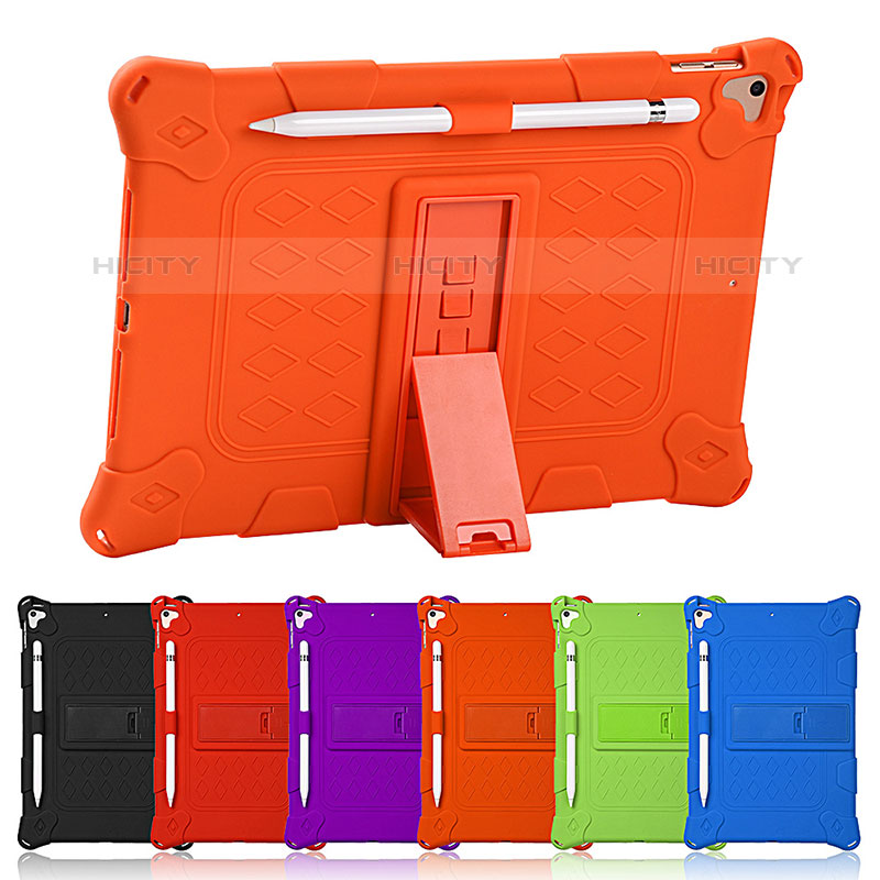 Silikon Hülle Handyhülle und Kunststoff Schutzhülle Hartschalen Tasche mit Ständer H01 für Apple iPad Pro 10.5 groß