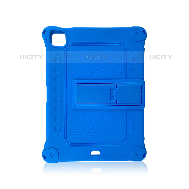 Silikon Hülle Handyhülle und Kunststoff Schutzhülle Hartschalen Tasche mit Ständer H01 für Apple iPad Pro 11 (2021) Blau