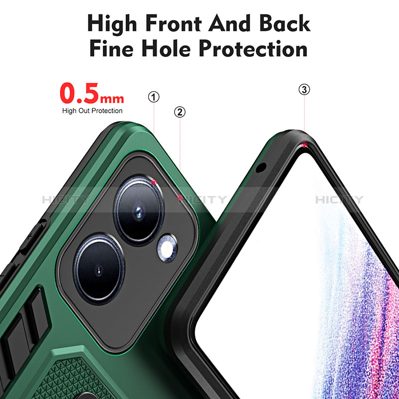 Silikon Hülle Handyhülle und Kunststoff Schutzhülle Hartschalen Tasche mit Ständer H01P für Realme 10 Pro 5G