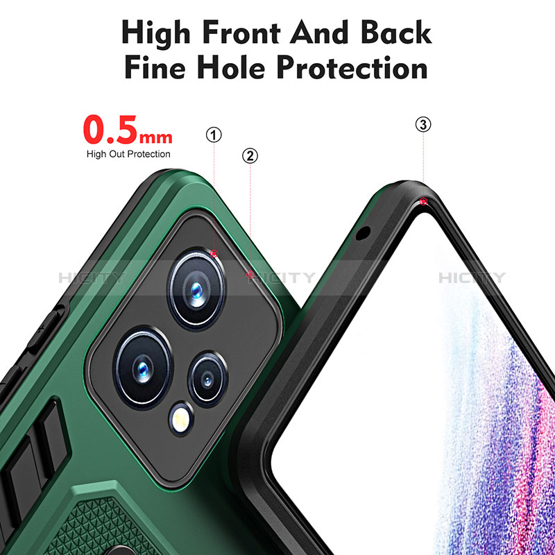 Silikon Hülle Handyhülle und Kunststoff Schutzhülle Hartschalen Tasche mit Ständer H01P für Realme 9 Pro 5G