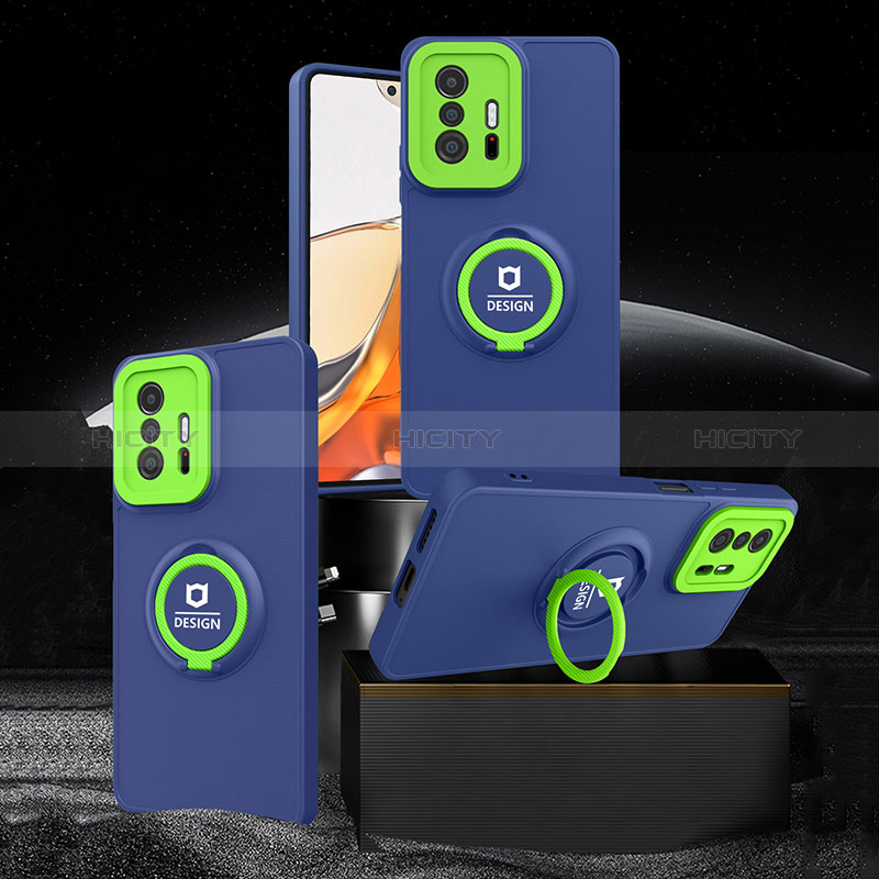 Silikon Hülle Handyhülle und Kunststoff Schutzhülle Hartschalen Tasche mit Ständer H01P für Xiaomi Mi 11T Pro 5G