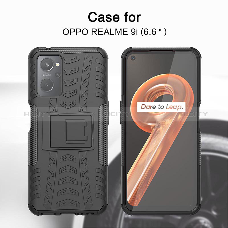 Silikon Hülle Handyhülle und Kunststoff Schutzhülle Hartschalen Tasche mit Ständer JX1 für Oppo A96 4G groß