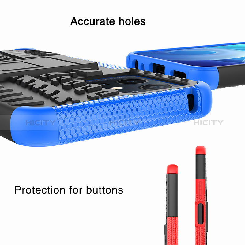 Silikon Hülle Handyhülle und Kunststoff Schutzhülle Hartschalen Tasche mit Ständer JX1 für Vivo Y30 5G groß