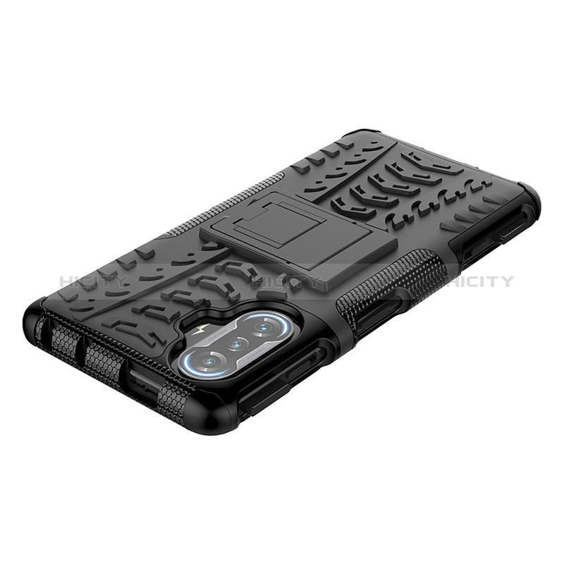 Silikon Hülle Handyhülle und Kunststoff Schutzhülle Hartschalen Tasche mit Ständer JX1 für Xiaomi Poco F3 GT 5G