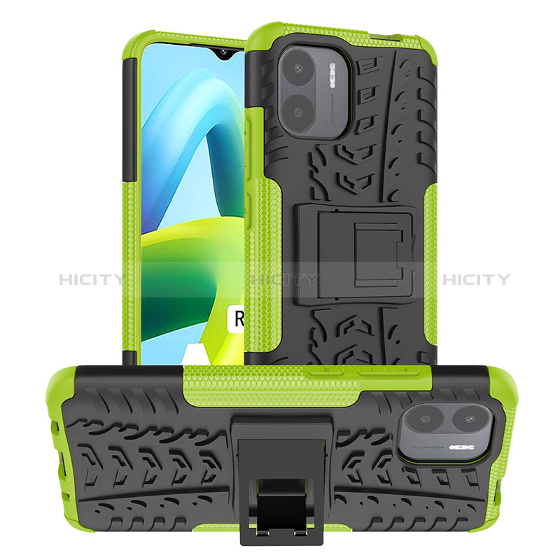 Silikon Hülle Handyhülle und Kunststoff Schutzhülle Hartschalen Tasche mit Ständer JX1 für Xiaomi Redmi A2 Plus