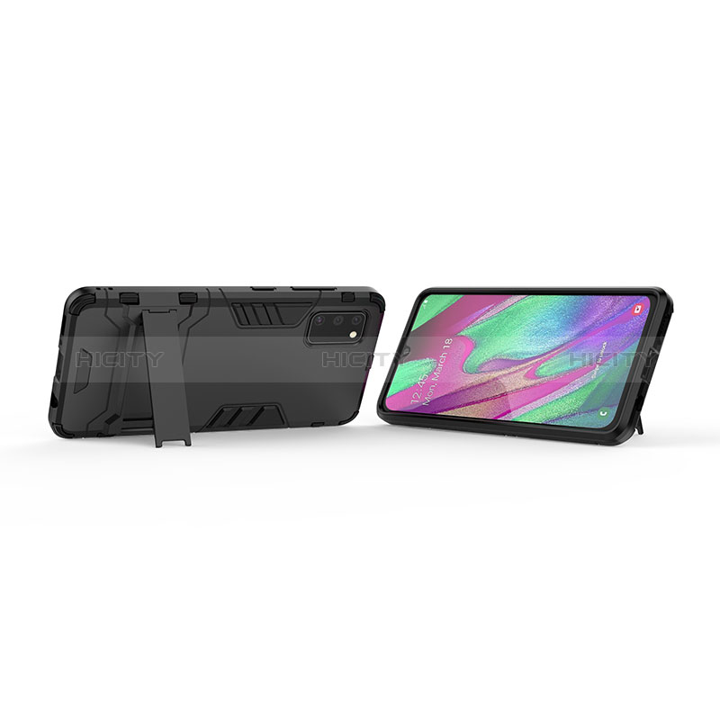 Silikon Hülle Handyhülle und Kunststoff Schutzhülle Hartschalen Tasche mit Ständer KC1 für Samsung Galaxy A41