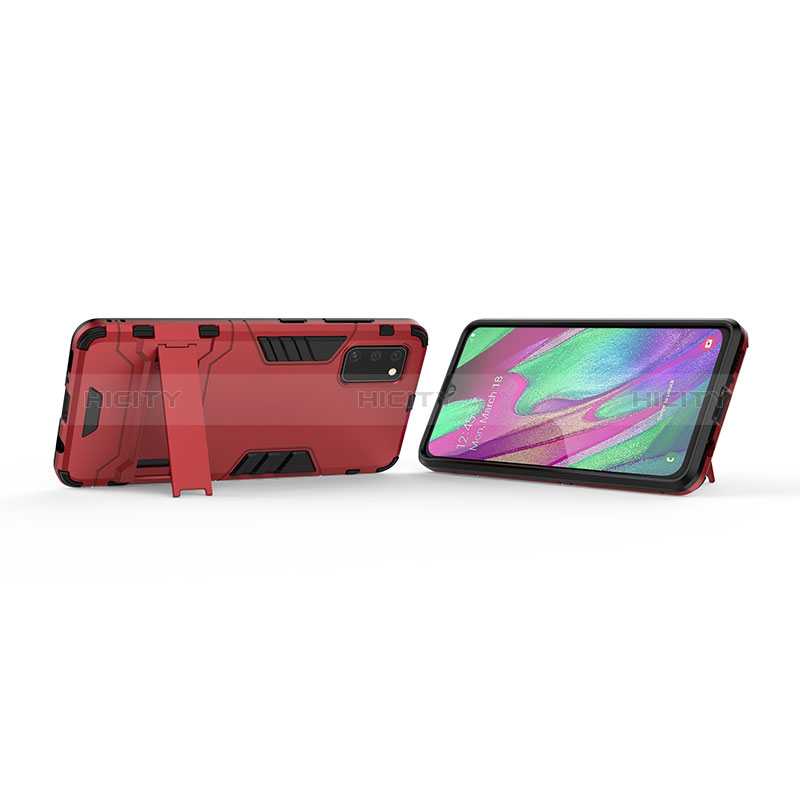 Silikon Hülle Handyhülle und Kunststoff Schutzhülle Hartschalen Tasche mit Ständer KC1 für Samsung Galaxy A41