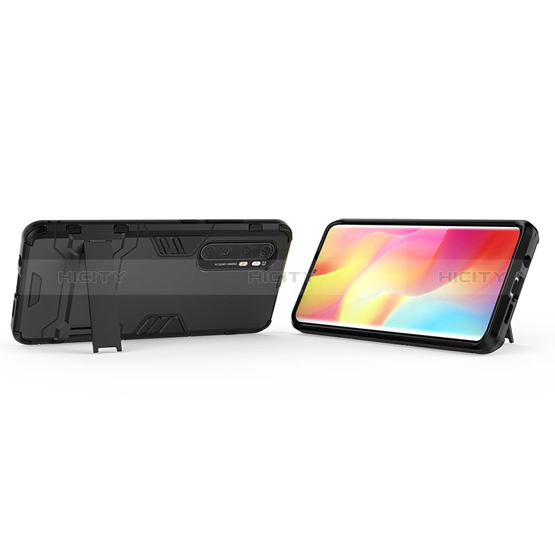 Silikon Hülle Handyhülle und Kunststoff Schutzhülle Hartschalen Tasche mit Ständer KC1 für Xiaomi Mi Note 10 Lite