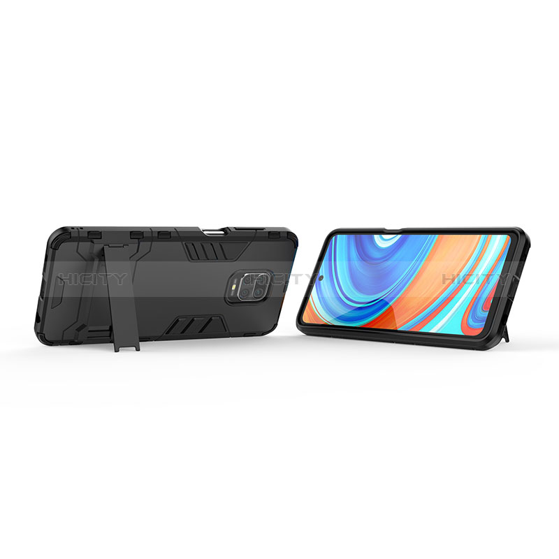 Silikon Hülle Handyhülle und Kunststoff Schutzhülle Hartschalen Tasche mit Ständer KC1 für Xiaomi Poco M2 Pro