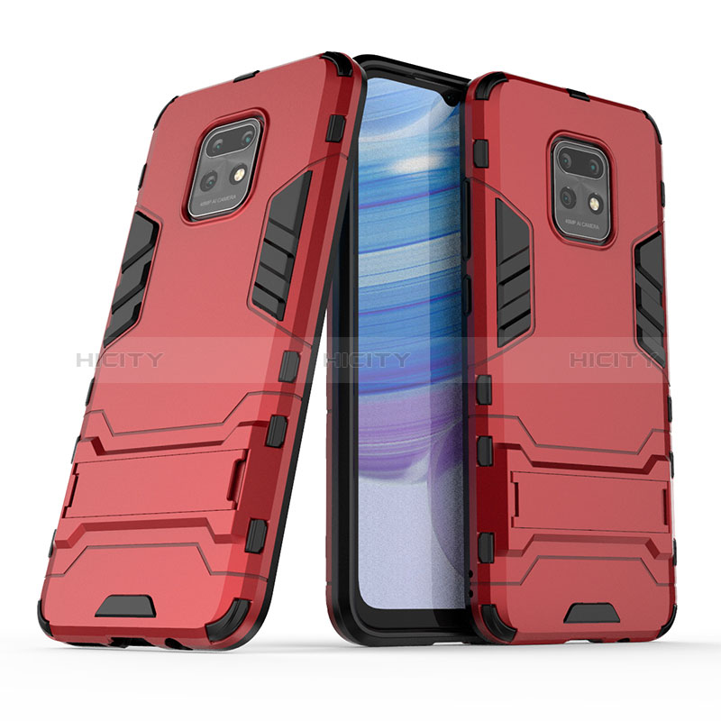 Silikon Hülle Handyhülle und Kunststoff Schutzhülle Hartschalen Tasche mit Ständer KC1 für Xiaomi Redmi 10X 5G groß