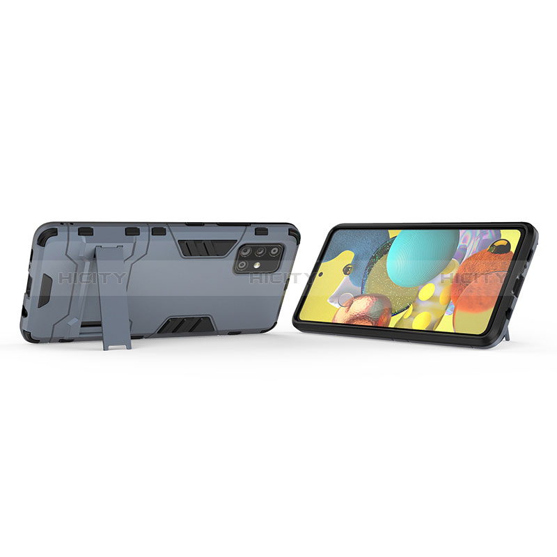 Silikon Hülle Handyhülle und Kunststoff Schutzhülle Hartschalen Tasche mit Ständer KC2 für Samsung Galaxy A51 4G groß