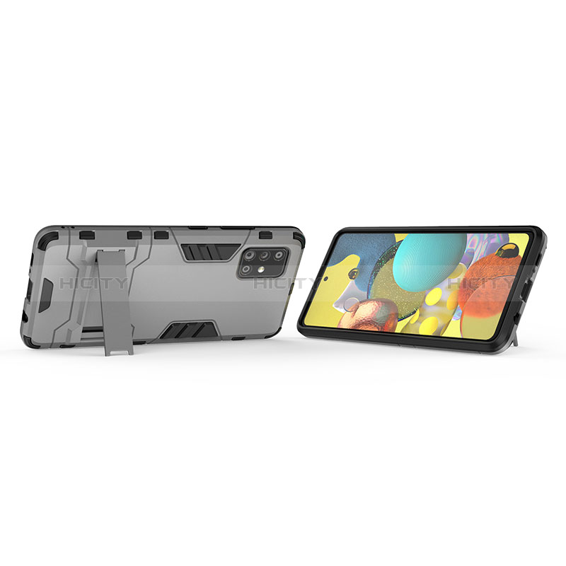 Silikon Hülle Handyhülle und Kunststoff Schutzhülle Hartschalen Tasche mit Ständer KC2 für Samsung Galaxy A51 5G